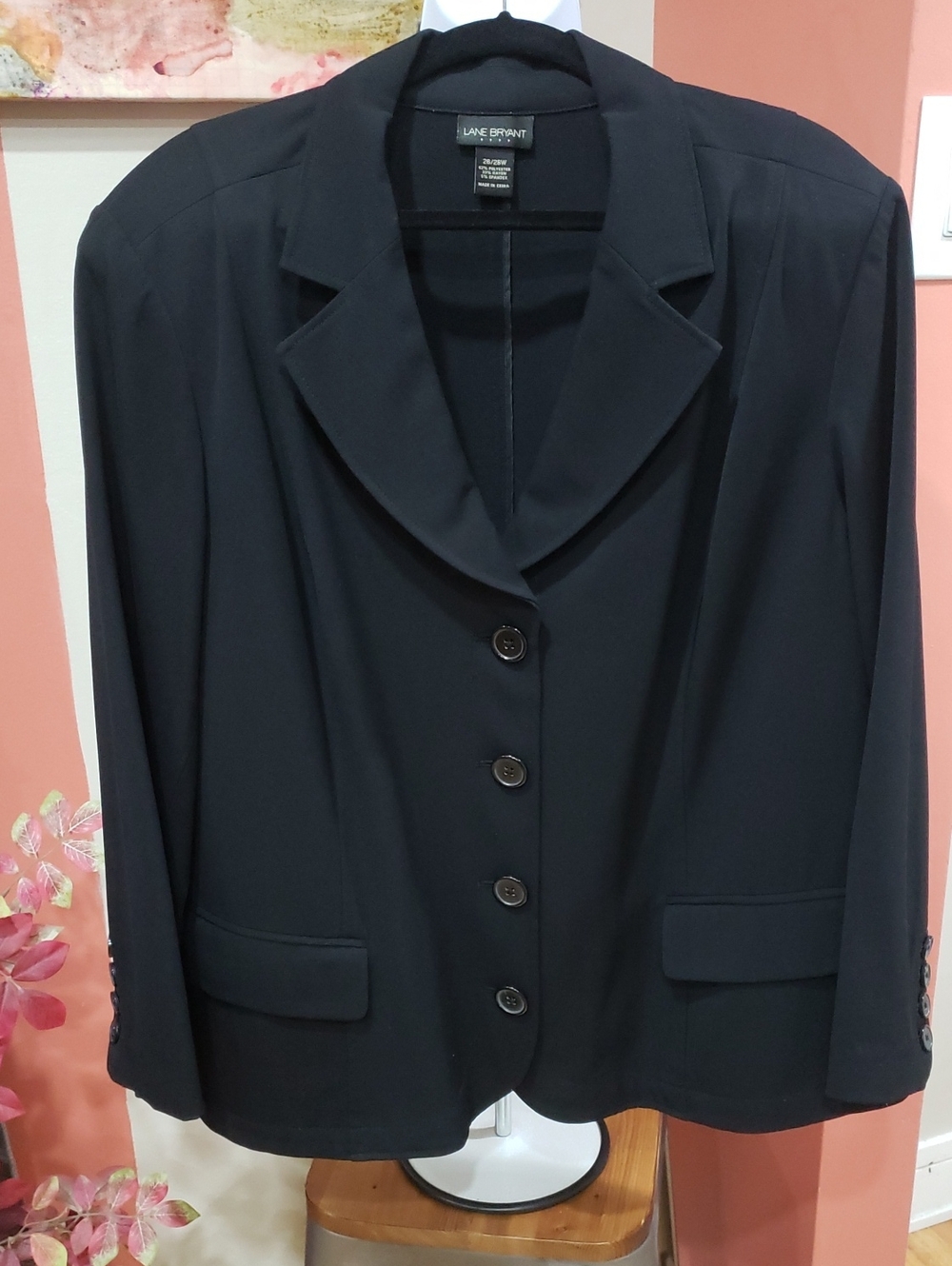 Lane Bryant Black Women's Single-Breasted Blazer, Size 26/28W